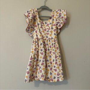 Floral Kids Dress with Ruffled Sleeves